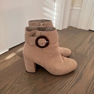 MIA Beige Suede Booties Size 7.5